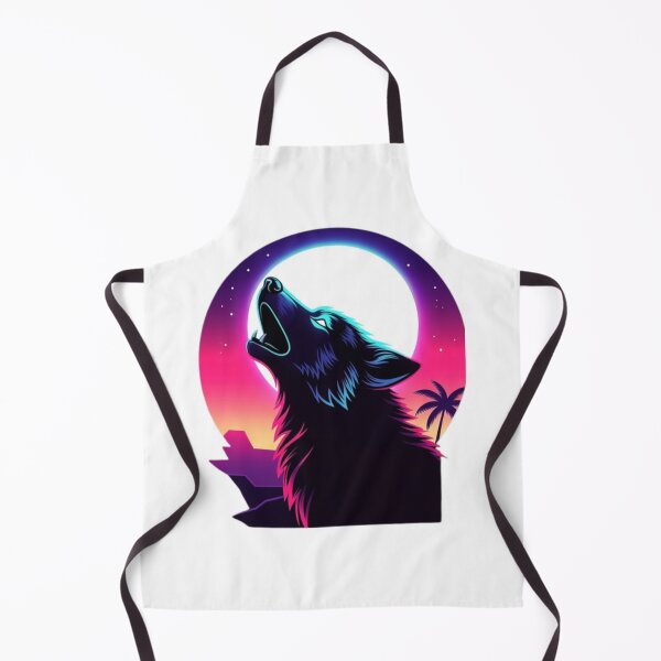 Item preview, Retro Synthwave Howling Wolf T-Shirt | Neon Moon Sunset Aesthetic Sticker designed and sold by Sky-bully.