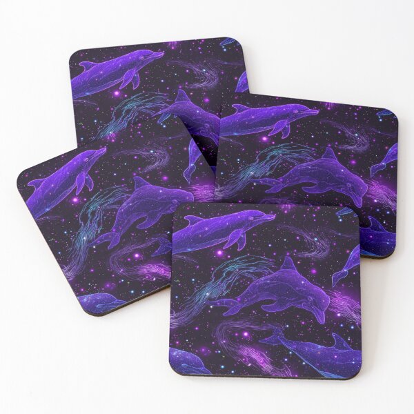 Item preview, Cosmic Dolphin Galaxy Space Ocean Animal Art designed and sold by NicolasGlowArt.