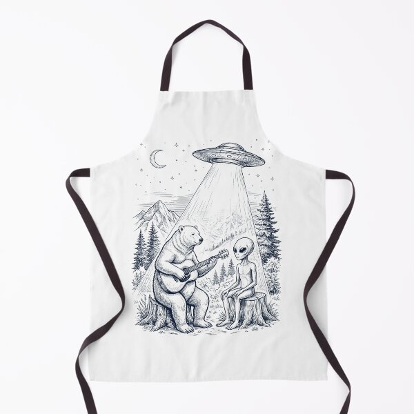 Item preview, Vintage Polar Bear Playing Guitar With Alien And UFO Animal Lover designed and sold by DoodleTortle.
