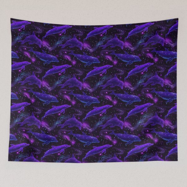 Item preview, Cosmic Dolphin Galaxy Space Ocean Animal Art designed and sold by NicolasGlowArt.