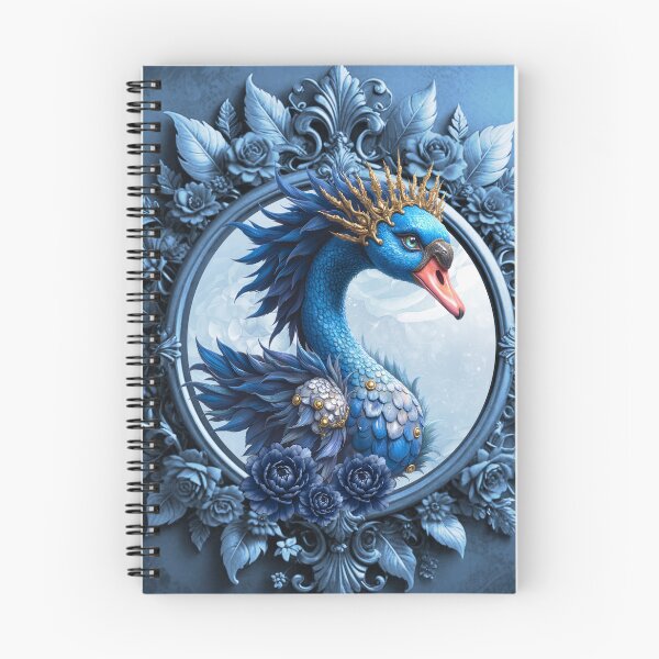Item preview, Blue Fantasy Swan with Crown – Elegant Royal Animal Art designed and sold by nicky2342.