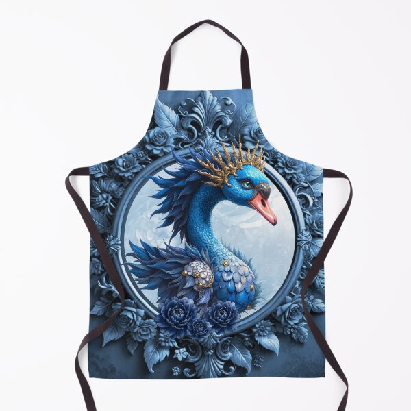 Item preview, Blue Fantasy Swan with Crown – Elegant Royal Animal Art designed and sold by nicky2342.