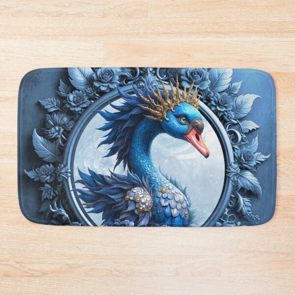 Item preview, Blue Fantasy Swan with Crown – Elegant Royal Animal Art designed and sold by nicky2342.