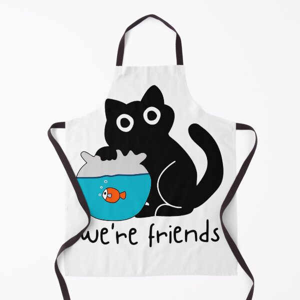 Item preview, We're Friends Cat and Fishbowl Funny Black Cat Playing with Fish designed and sold by valery-kenz.