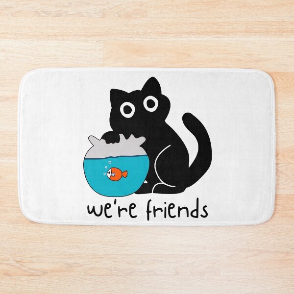Item preview, We're Friends Cat and Fishbowl Funny Black Cat Playing with Fish designed and sold by valery-kenz.