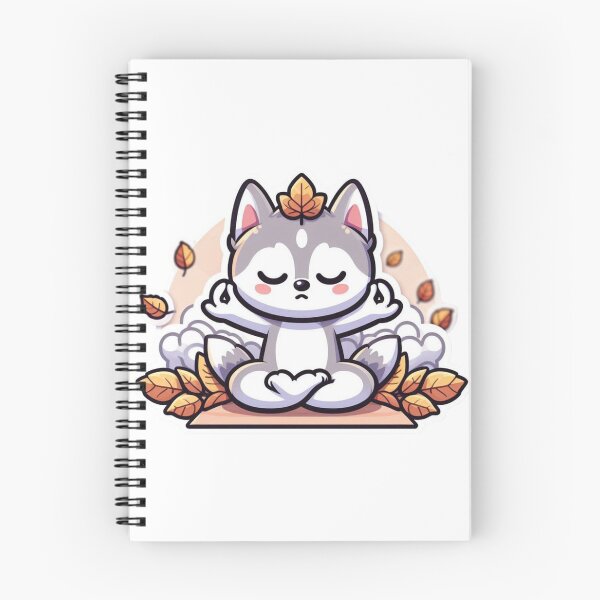 Item preview, Cute Husky Autumn Meditation Sticker-Kawaii Dog Yoga Fall Leaves Cozy  designed and sold by carestazafeli.