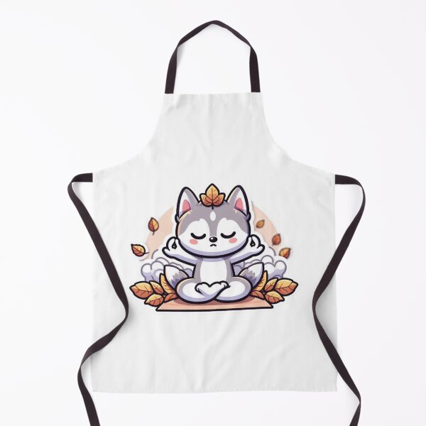 Item preview, Cute Husky Autumn Meditation Sticker-Kawaii Dog Yoga Fall Leaves Cozy designed and sold by carestazafeli.
