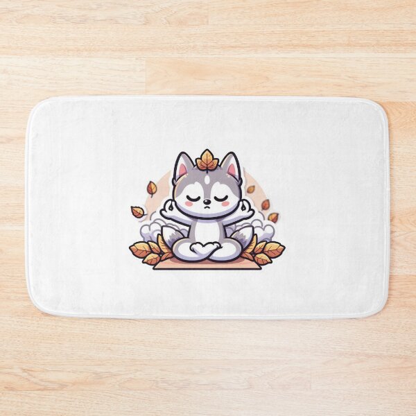 Item preview, Cute Husky Autumn Meditation Sticker-Kawaii Dog Yoga Fall Leaves Cozy  designed and sold by carestazafeli.