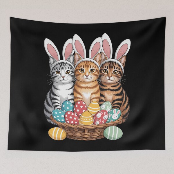 Item preview, Three Cat Easter Day Cats Kitten designed and sold by EllenJast.