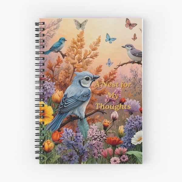 Item preview, Blue Birds in a Wildflower Nest designed and sold by mythographiaart.