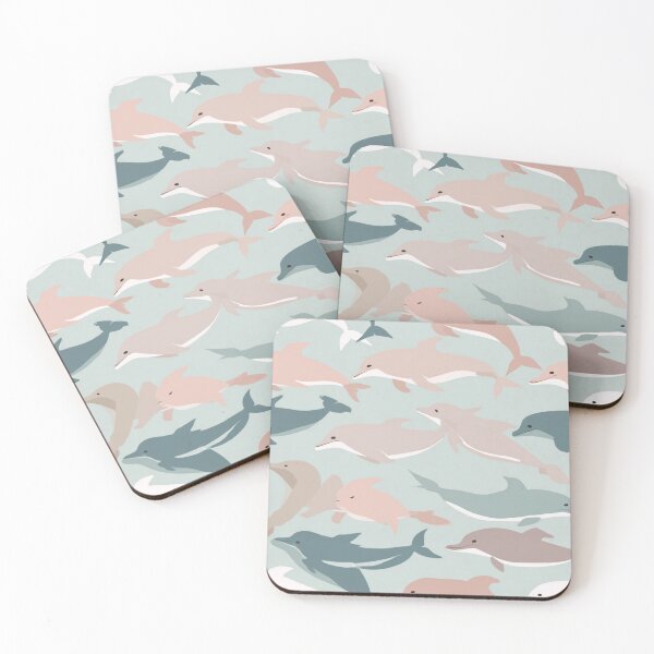 Item preview, Pastel Dolphin Pattern Ocean Life Aesthetic designed and sold by NicolasGlowArt.