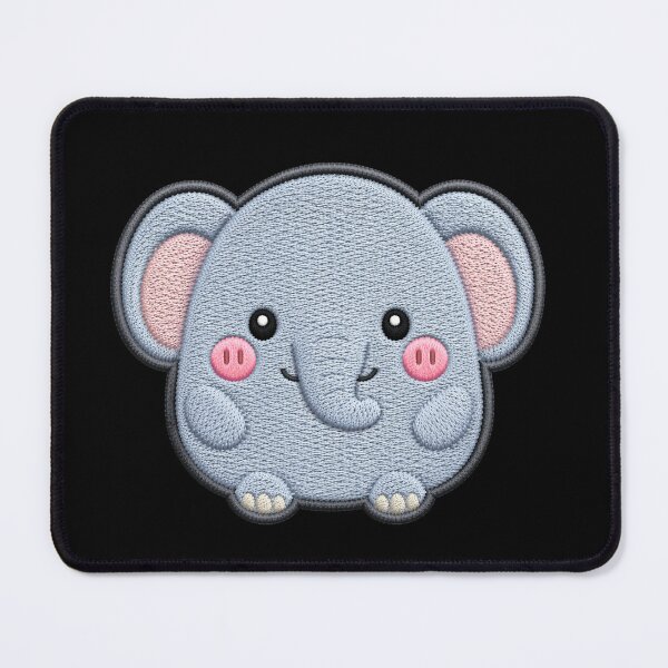 Item preview, Super Cute Kawaii Elephant Embroidery Patch Style | Chibi Pastel Blue Grey Elephant Aesthetic | Cute Animal Design designed and sold by ColorSplash123.