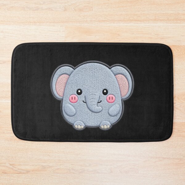 Item preview, Super Cute Kawaii Elephant Embroidery Patch Style | Chibi Pastel Blue Grey Elephant Aesthetic | Cute Animal Design designed and sold by ColorSplash123.