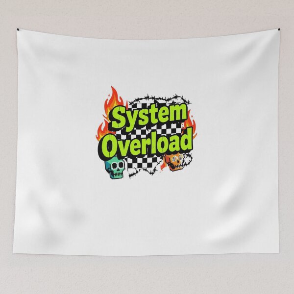 Item preview, System Overload – Y2K Cyberpunk Flame Skull Graphic designed and sold by VegoStores.
