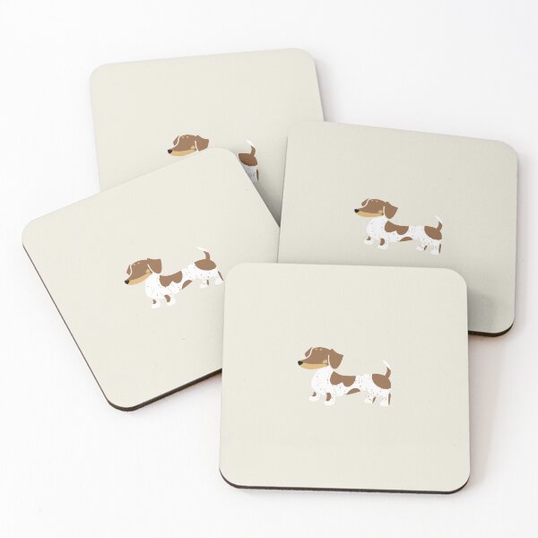 Item preview, Adorable Smooth Chocolate and Tan Piebald Dachshund Sausage Dog Silhouette designed and sold by Laura Deakin Artist.