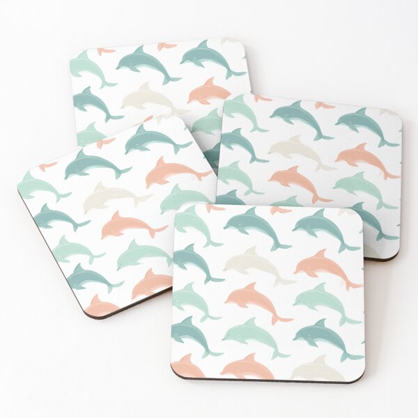 Item preview, Pastel Dolphin Pattern Ocean Animal Lover Print designed and sold by NicolasGlowArt.