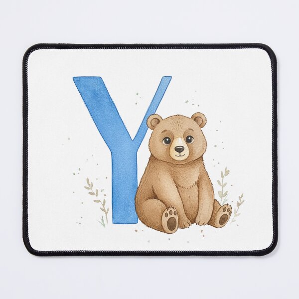 Item preview, Watercolor bear with letter Y designed and sold by Motivburg.