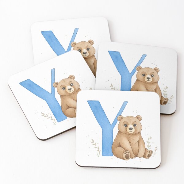 Item preview, Watercolor bear with letter Y designed and sold by Motivburg.
