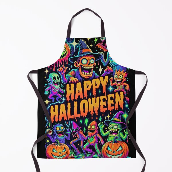Item preview, Happy Halloween Neon Freakshow - Psychedelic Skull Witch & Monster Party designed and sold by David Brookes Digital.