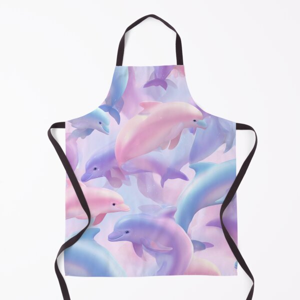 Item preview, Dreamy Pastel Pink Blue Purple Dolphins Pattern designed and sold by NicolasGlowArt.