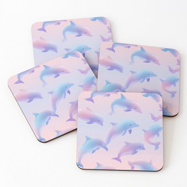 Item preview, Pastel Gradient Dolphins Ocean Pattern designed and sold by NicolasGlowArt.