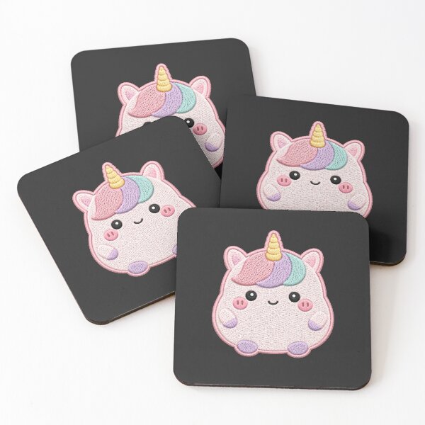 Item preview, Super Cute Kawaii Unicorn Embroidery Patch Style | Chibi Pastel Pink Lavender Unicorn Aesthetic | Cute Fantasy Design designed and sold by ColorSplash123.