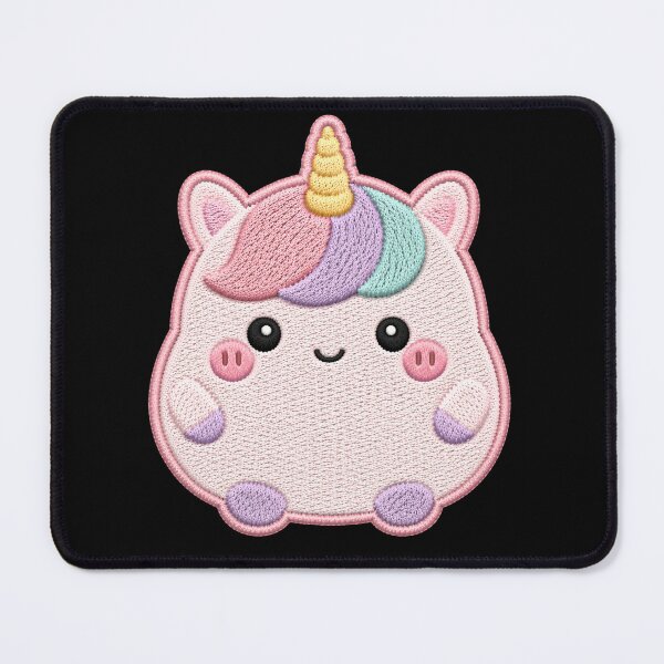 Item preview, Super Cute Kawaii Unicorn Embroidery Patch Style | Chibi Pastel Pink Lavender Unicorn Aesthetic | Cute Fantasy Design designed and sold by ColorSplash123.