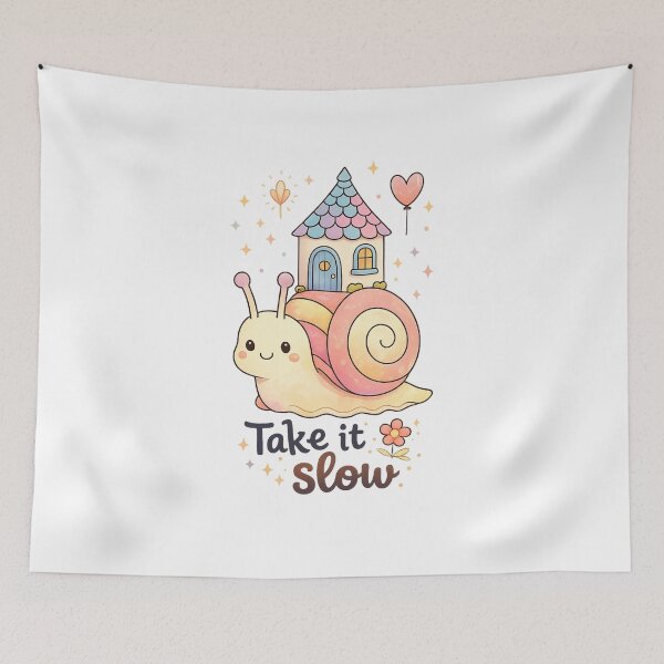 Item preview, Take It Slow Cute Snail Positive Design designed and sold by SoftSproutstu.