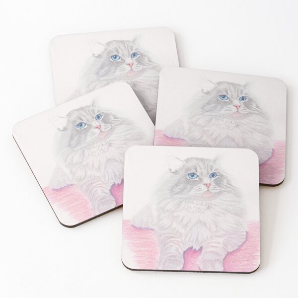 Item preview, Fluffy white cat designed and sold by Sandra Johnston.