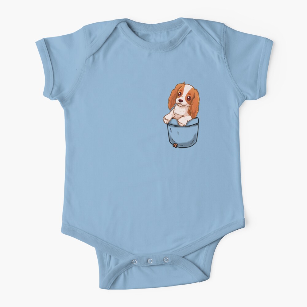 Pocket Cute Cavalier King Charles Spaniel Dog Baby One-Piece