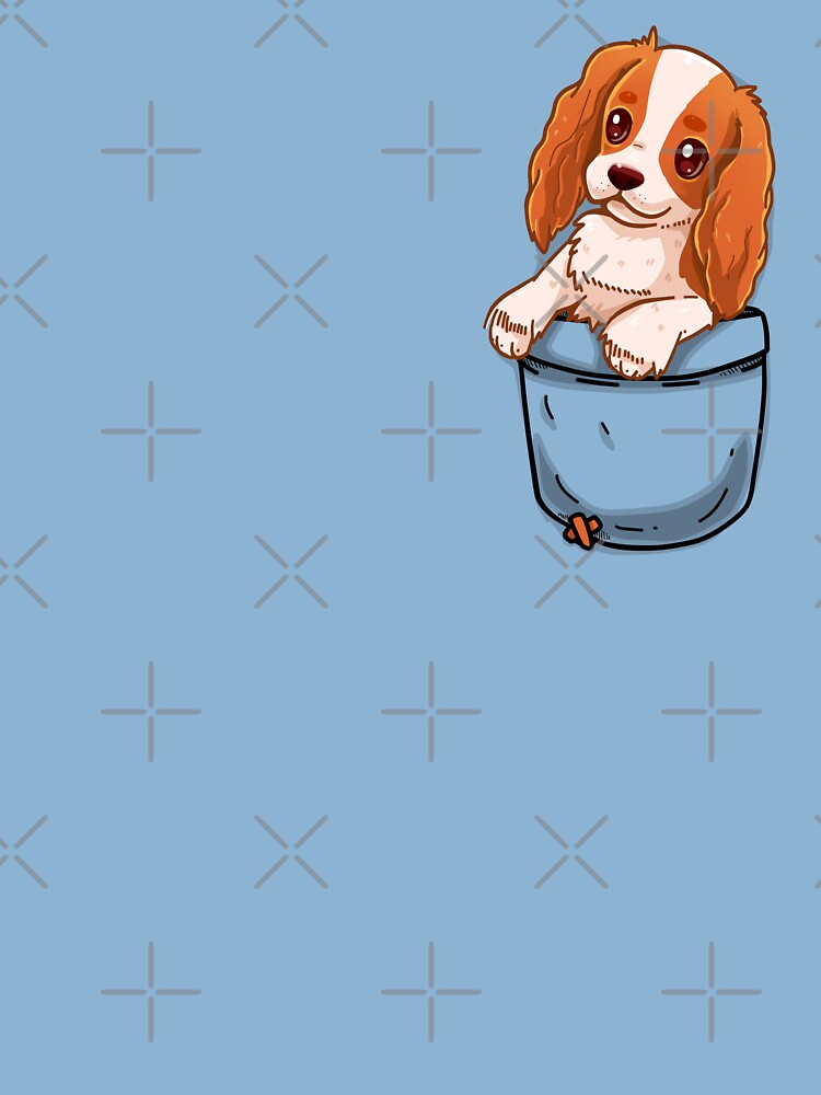 Thumbnail 2 of 2, Baby One-Piece, Pocket Cute Cavalier King Charles Spaniel Dog designed and sold by TechraNova.