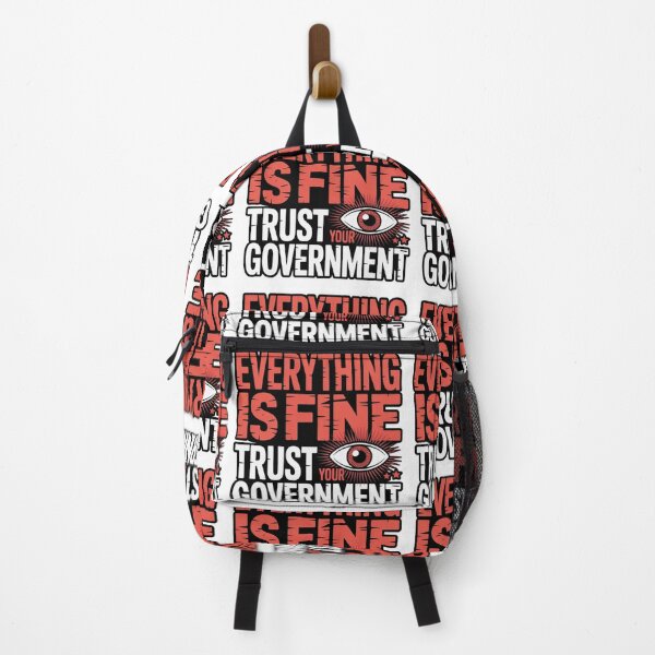 Item preview, Everything Is Fine - Trust Your Government Distressed Graphic T-Shirt designed and sold by MerchlyMike.
