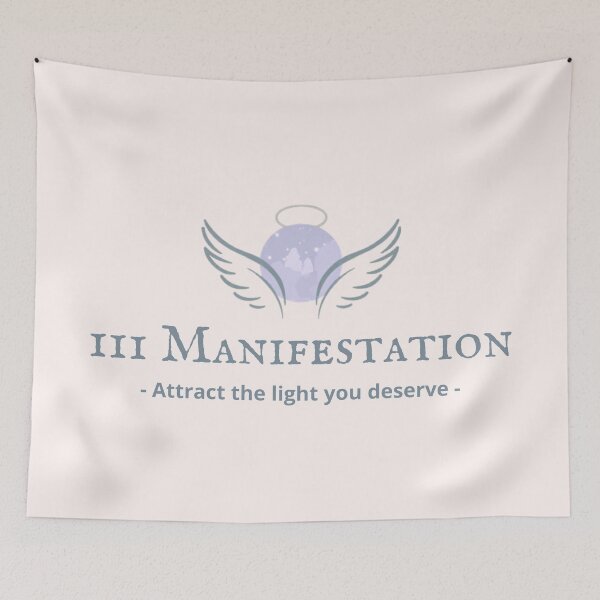 Item preview, III Manifestation Number – Attract the light you deserve Spiritual Typography Design designed and sold by CosmicQuietLab.
