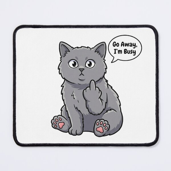 Item preview, Funny Gray Cat Go Away I'm Busy Sarcastic Sticker designed and sold by Jullie999.