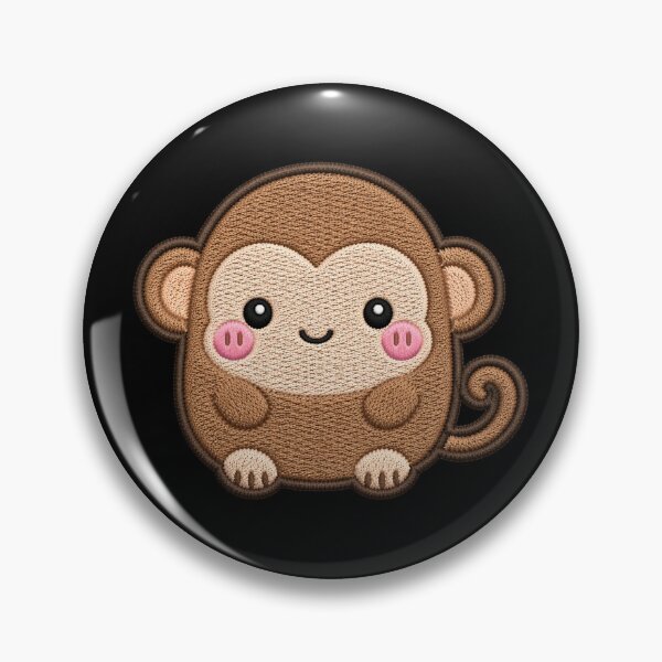 Item preview, Super Cute Kawaii Monkey Embroidery Patch Style | Chibi Pastel Brown Monkey Aesthetic | Cute Animal Design designed and sold by ColorSplash123.