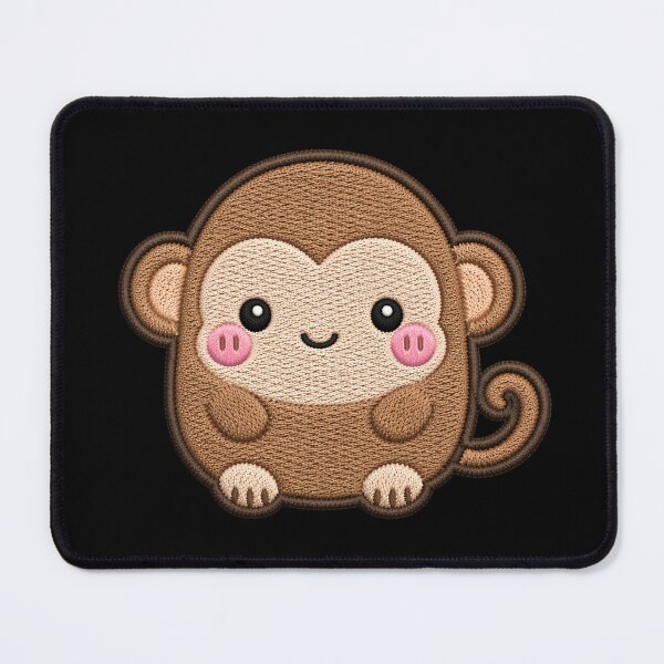 Item preview, Super Cute Kawaii Monkey Embroidery Patch Style | Chibi Pastel Brown Monkey Aesthetic | Cute Animal Design designed and sold by ColorSplash123.