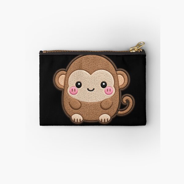 Item preview, Super Cute Kawaii Monkey Embroidery Patch Style | Chibi Pastel Brown Monkey Aesthetic | Cute Animal Design designed and sold by ColorSplash123.