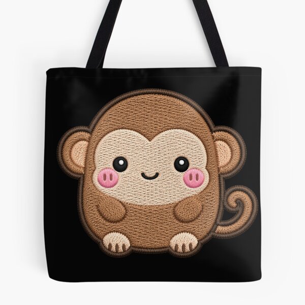 Item preview, Super Cute Kawaii Monkey Embroidery Patch Style | Chibi Pastel Brown Monkey Aesthetic | Cute Animal Design designed and sold by ColorSplash123.