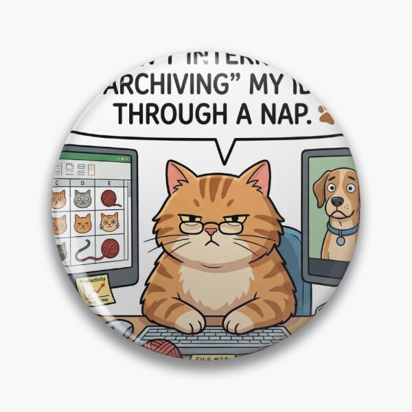 Item preview, Funny Work From Home Cat Archiving Ideas Through Naps designed and sold by Yaser-Design.
