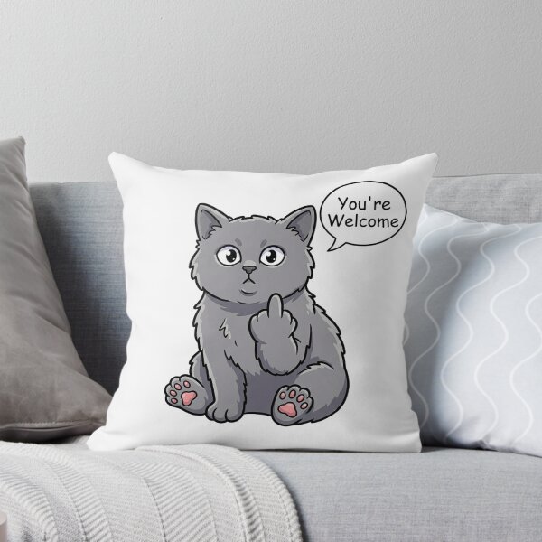 Item preview, Funny Gray Cat You're Welcome Sarcastic Sticker designed and sold by Jullie999.