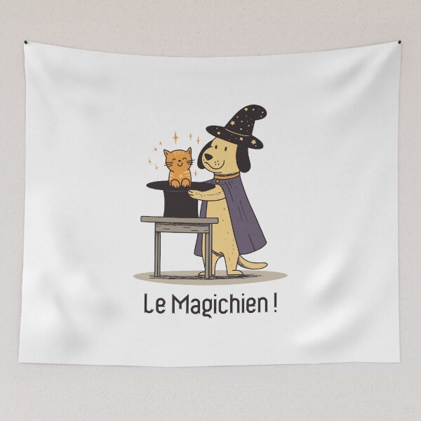 Aperçu de l'œuvre LE MAGICHIEN - chien magicien drôle enfant créée et vendue par francoisville.