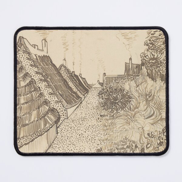 Item preview, Street in Saintes Maries De La Mer by Vincent van Gogh: Line Art Poster designed and sold by artofuniverse.