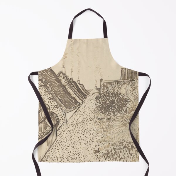 Item preview, Street in Saintes Maries De La Mer by Vincent van Gogh: Line Art Poster designed and sold by artofuniverse.