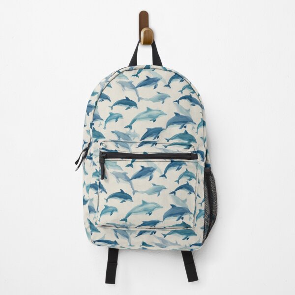 Item preview, Watercolor Dolphin Pattern Ocean Marine Life Art designed and sold by NicolasGlowArt.