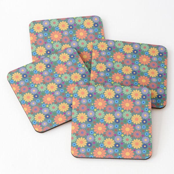 Item preview, Spring arrives multicolored floral print design with green background designed and sold by Martapp.
