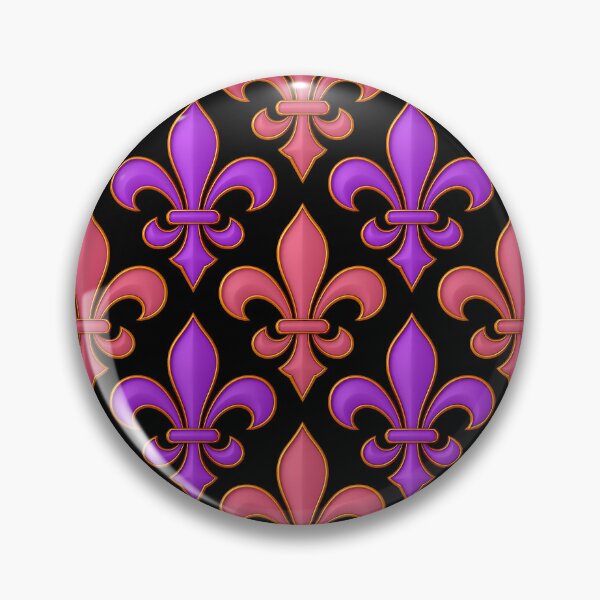 Item preview,  Black Pink Purple Fleur-de-lis Design designed and sold by PatternTitan.