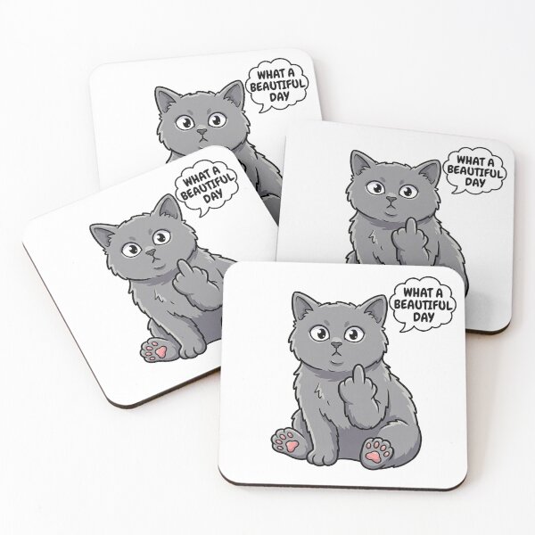 Item preview, Funny Gray Cat What A Beautiful Day Sarcastic designed and sold by Jullie999.
