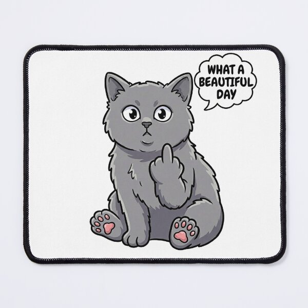 Item preview, Funny Gray Cat What A Beautiful Day Sarcastic designed and sold by Jullie999.