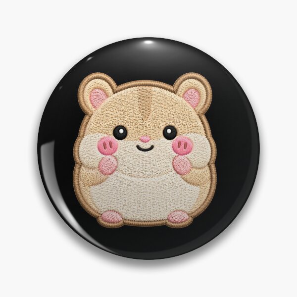 Item preview, Super Cute Kawaii Hamster Embroidery Patch Style | Chibi Pastel Beige Hamster Aesthetic | Cute Animal Design designed and sold by ColorSplash123.