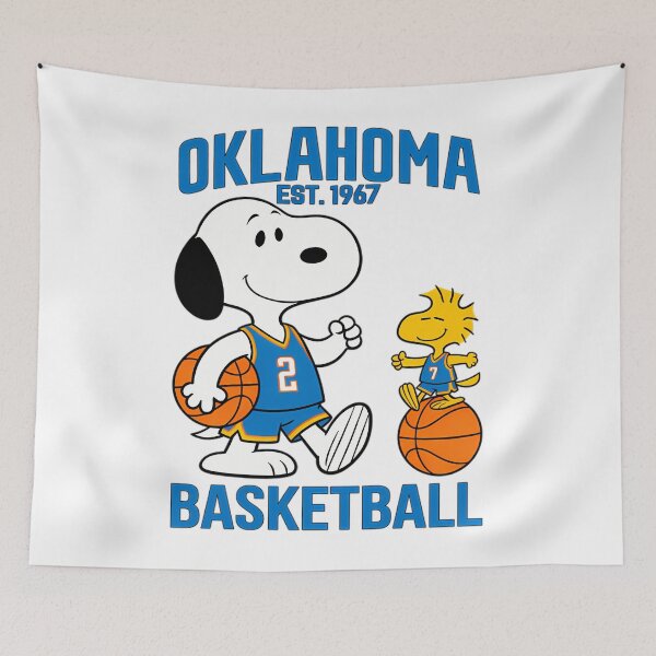 Item preview, Snoopy And Woodstock Oklahoma City Thunder designed and sold by JonathalIngham.